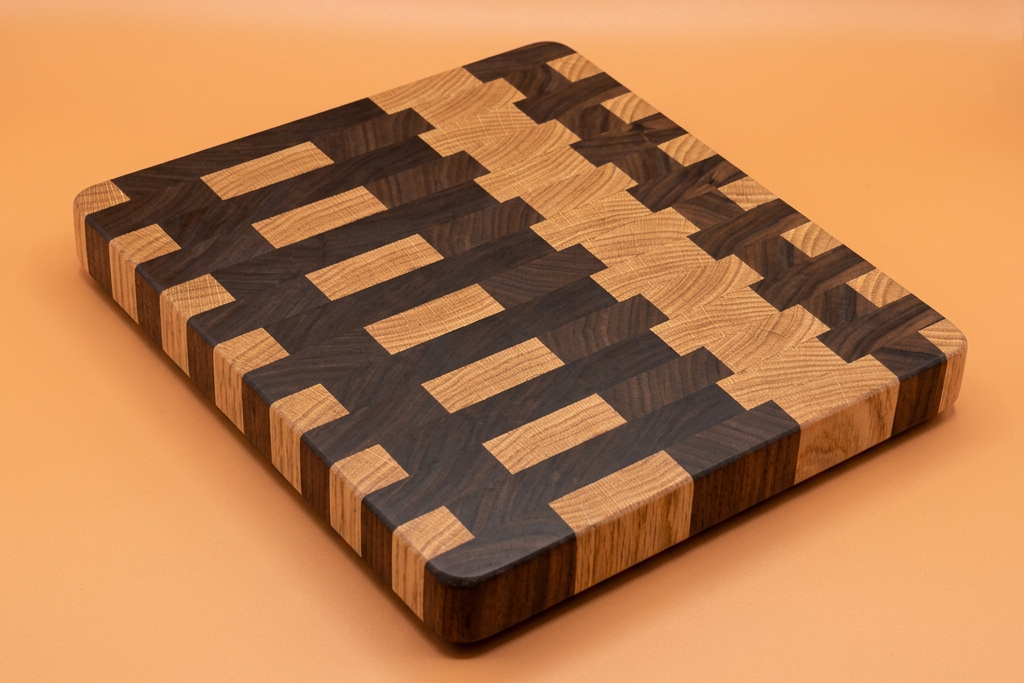 C. Cutting Board on the End (Grain)