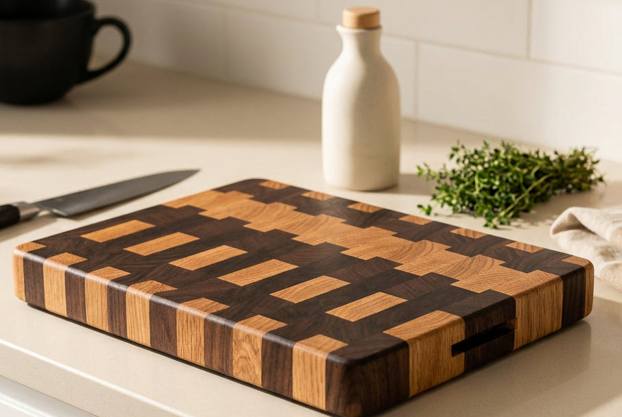 C. Cutting Board on the End (Grain)